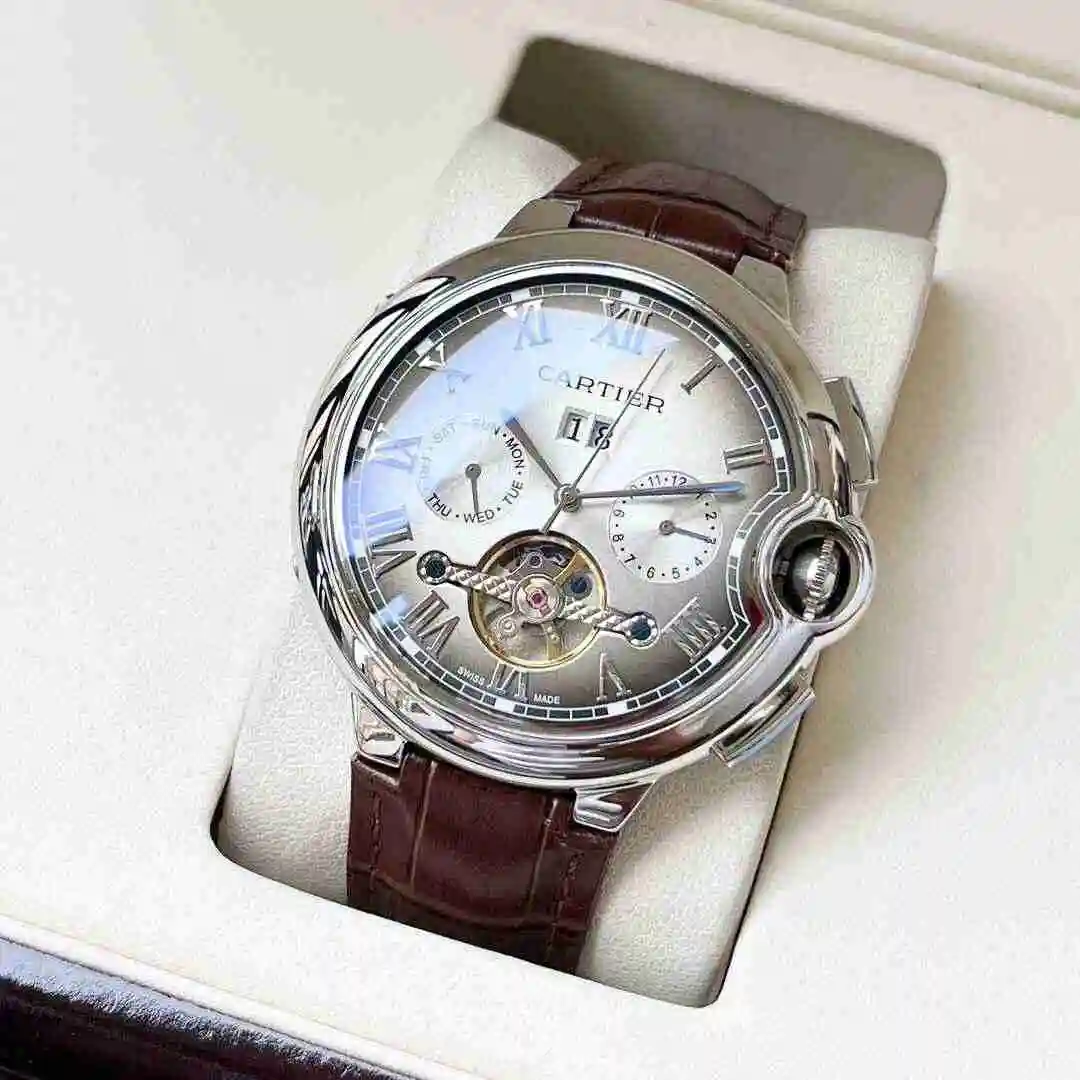 General Watches Cartier Watch Men's Watch Paired with Original Fully Automatic Mechanical Movement Top Grade 316 Precision Steel Case with Mineral Super Strong Mirror Diameter 44mm KK05250 1 view 9