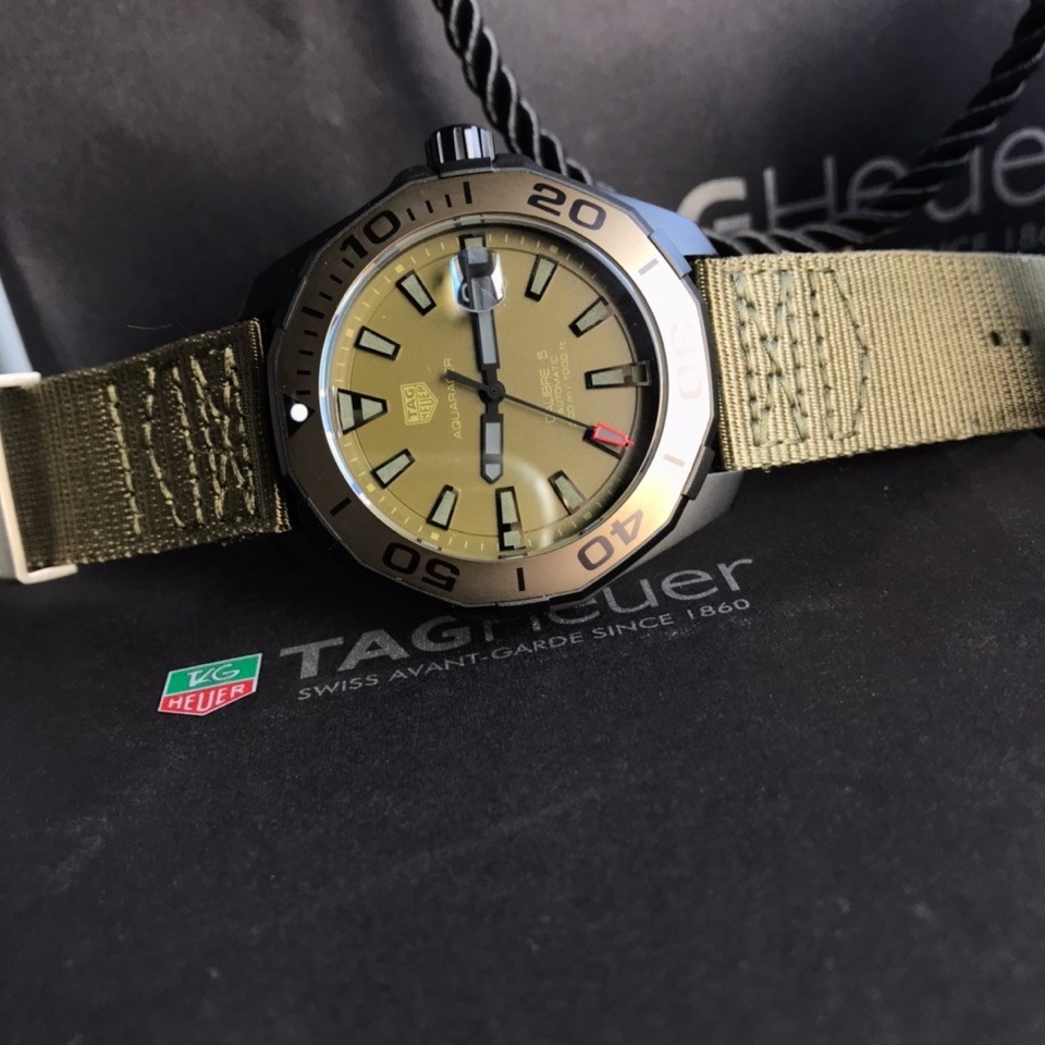 TAG Heuer Aquaracer Green Dial Stainless Steel Automatic 43mm Watch view 5