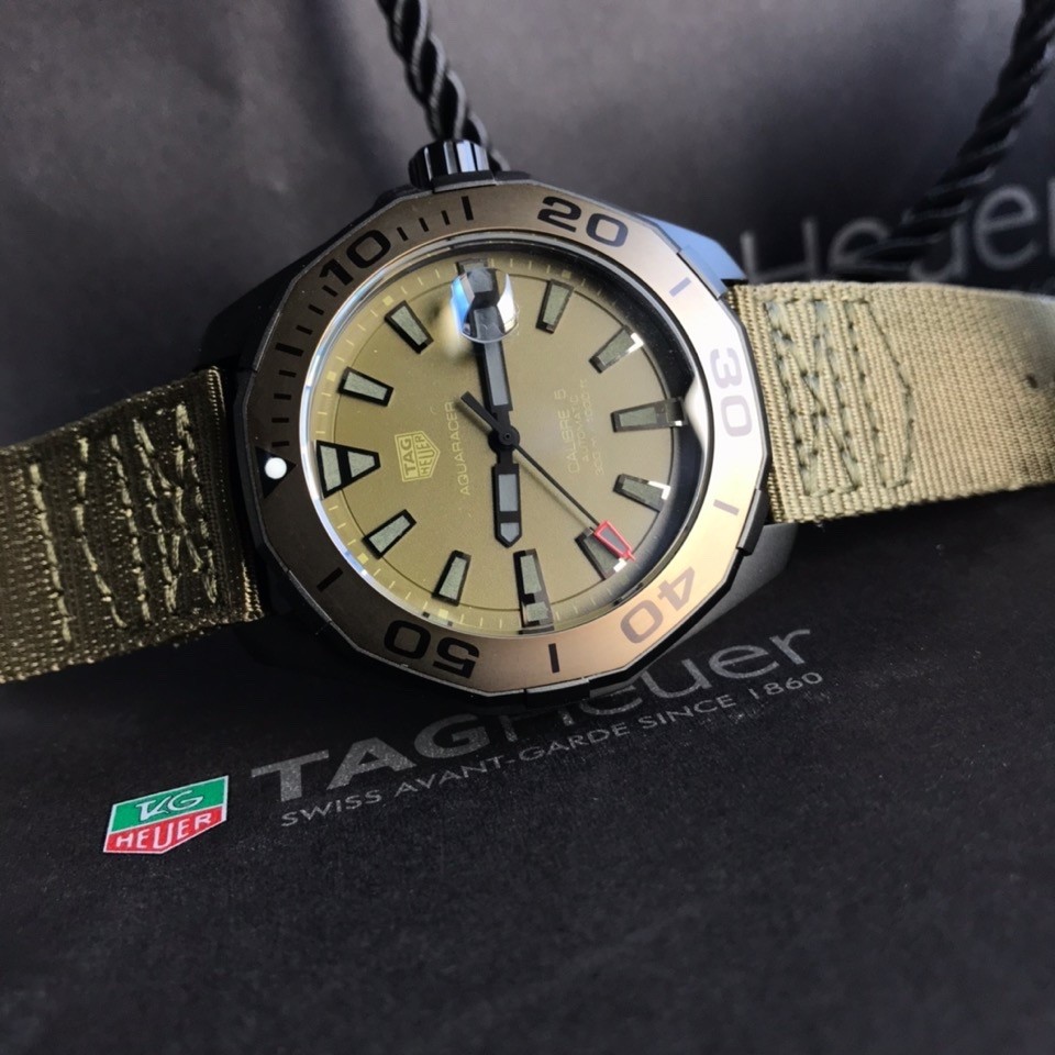 TAG Heuer Aquaracer Green Dial Stainless Steel Automatic 43mm Watch view 6
