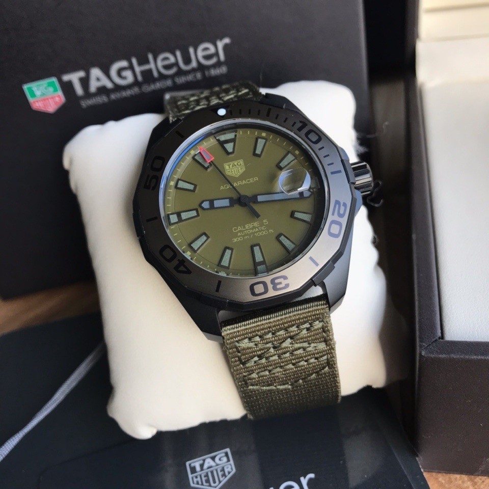 TAG Heuer Aquaracer Green Dial Stainless Steel Automatic 43mm Watch view 7