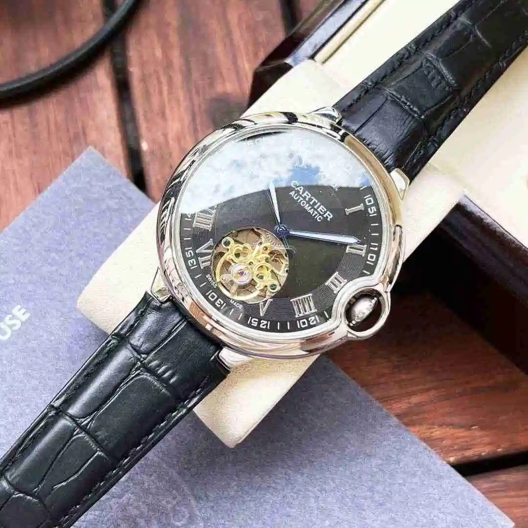 General Watches Cartier Watch Men's Watch Paired with Original Fully Automatic Mechanical Movement Top Grade 316 Precision Steel Case with Mineral Super Strong Mirror Diameter 44mm KK04850 view 3