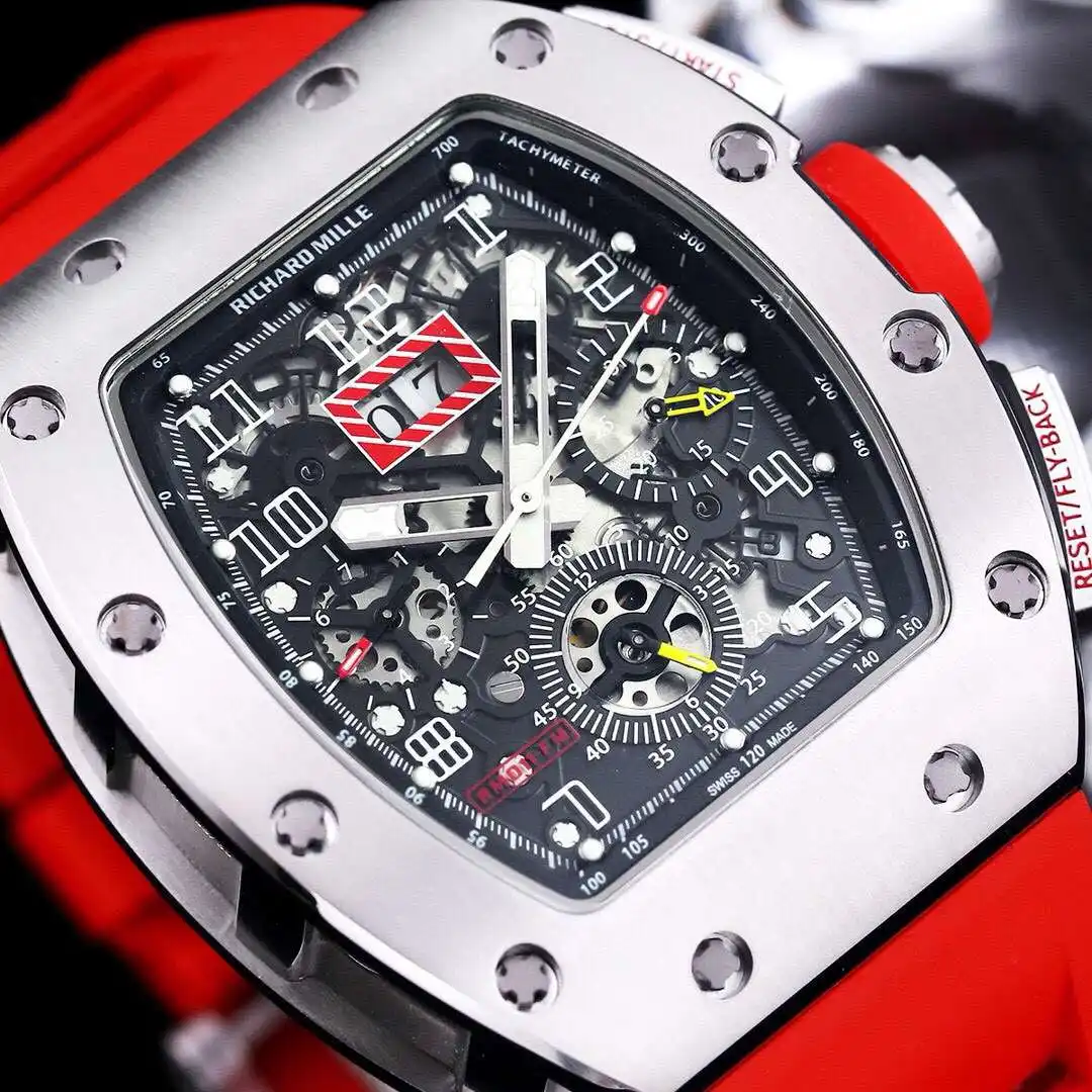 General Watches Richard Mille Richard@Mill watch men's watch with original fully automatic mechanical movement top 316 stainless steel case strap mineral super mirror KK09800 2 view 7