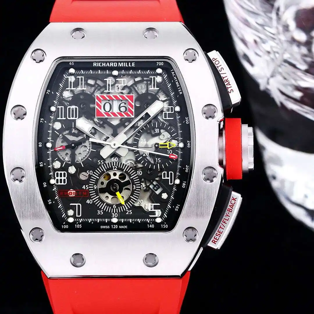 General Watches Richard Mille Richard@Mill watch men's watch with original fully automatic mechanical movement top 316 stainless steel case strap mineral super mirror KK09800 2 view 8