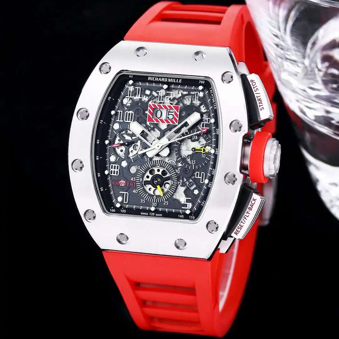 General Watches Richard Mille Richard@Mill watch men's watch with original fully automatic mechanical movement top 316 stainless steel case strap mineral super mirror KK09800 2 view 9