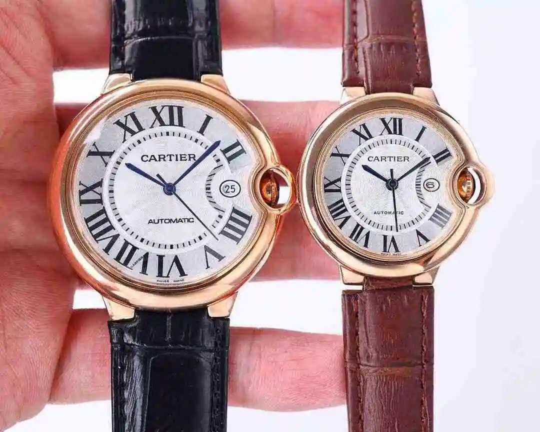 General Watches Cartier Watch Couple Pair Watch Paired with Original Fully Automatic Mechanical Movement Top Grade 316 Precision Steel Case with Mineral Super Strong Mirror Diameter Male 42mm Female 33mm kk07 2 view 2