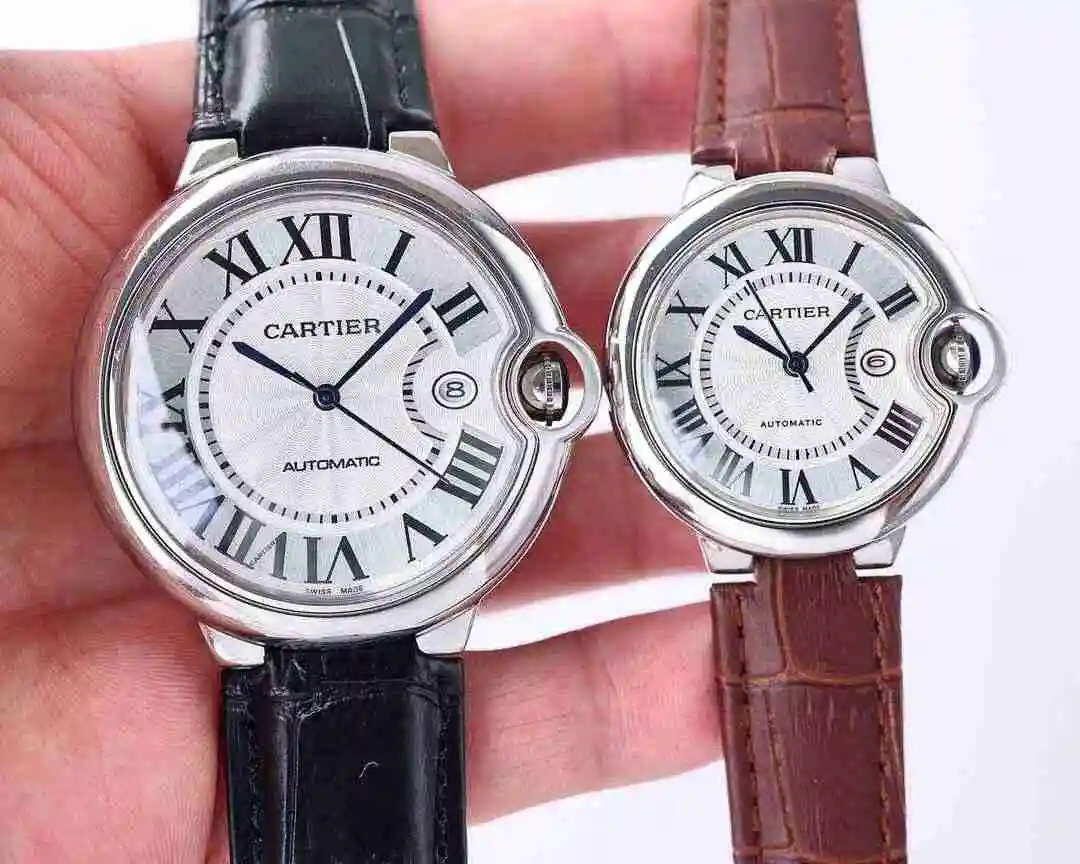 General Watches Cartier Watch Couple Pair Watch Paired with Original Fully Automatic Mechanical Movement Top Grade 316 Precision Steel Case with Mineral Super Strong Mirror Diameter Male 42mm Female 33mm kk07 2 view 3