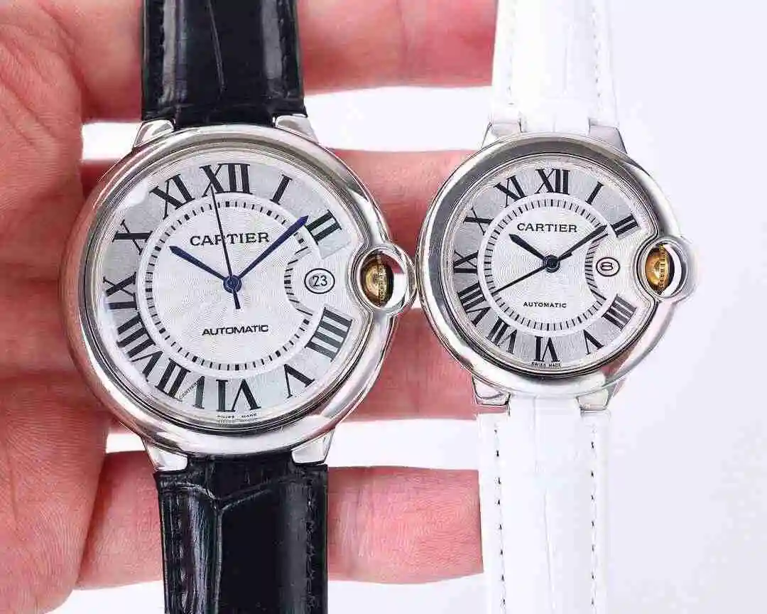 General Watches Cartier Watch Couple Pair Watch Paired with Original Fully Automatic Mechanical Movement Top Grade 316 Precision Steel Case with Mineral Super Strong Mirror Diameter Male 42mm Female 33mm kk07 2 view 5