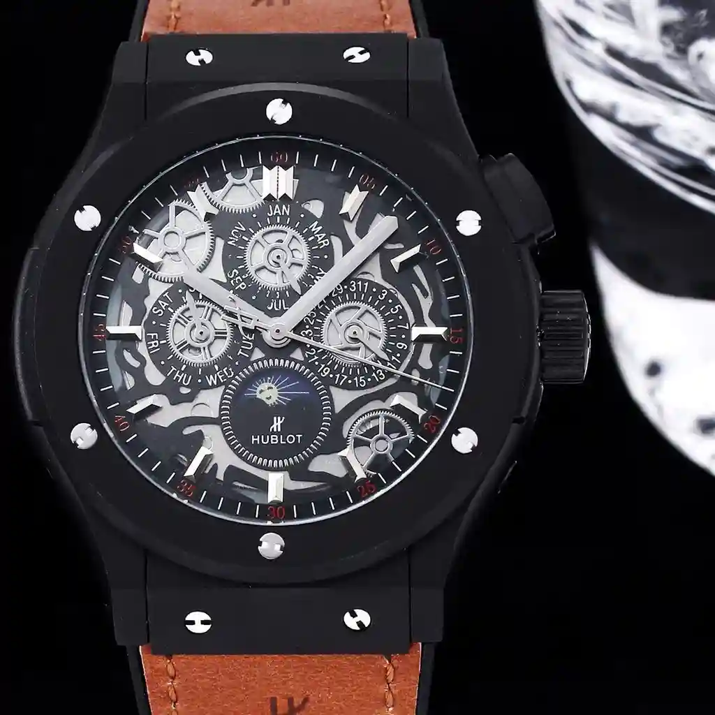 General Watches Hublot watch men's watch with original fully automatic mechanical movement top 316 stainless steel case strap mineral super mirror diameter 45mm KK06250 1 view 6