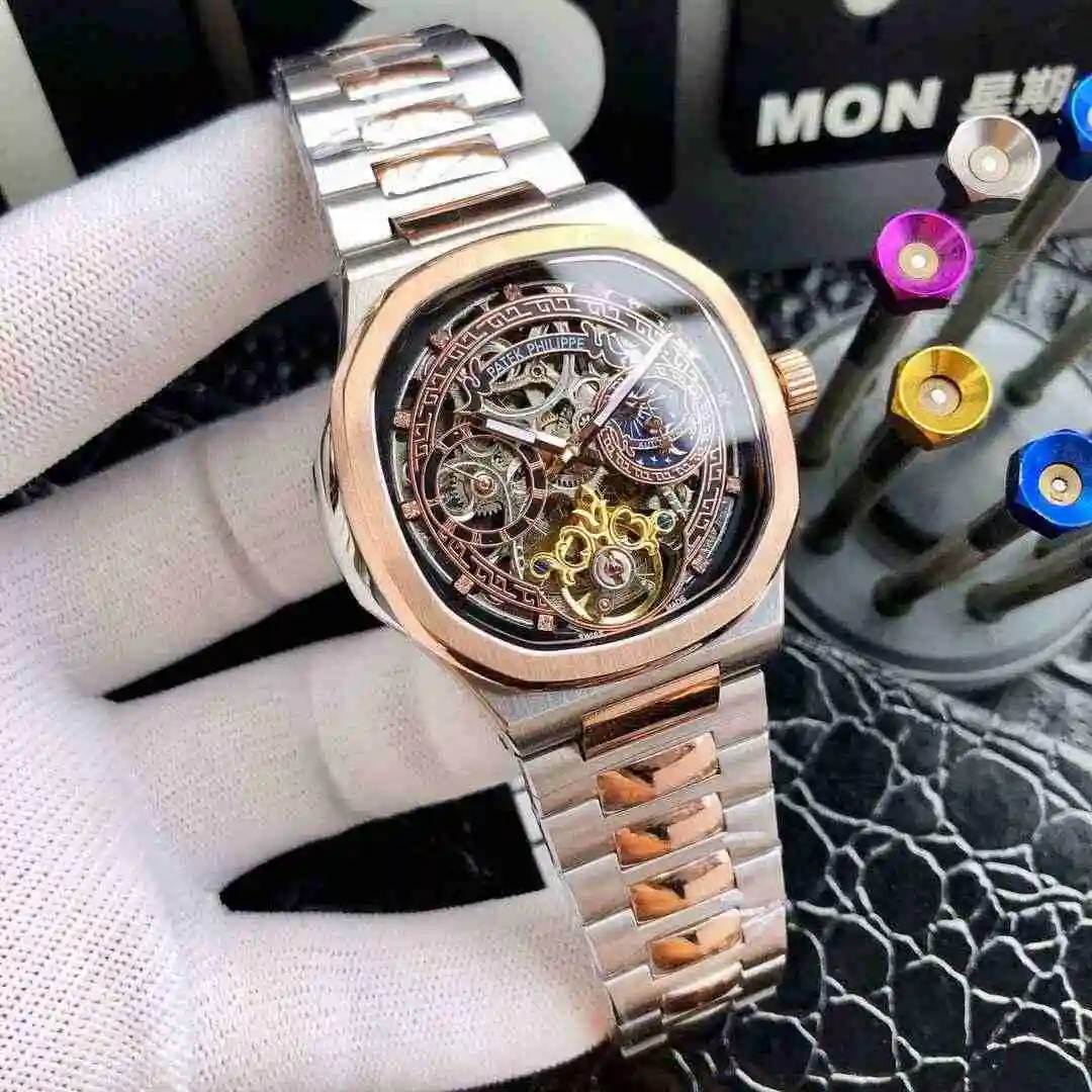 General Watches Patek Philippe Watch Men's Watch Paired with Original Fully Automatic Mechanical Movement Top Grade 316 Precision Steel Case Case with Mineral Super Strong Mirror Diameter 42mm KK05450 4 view 9