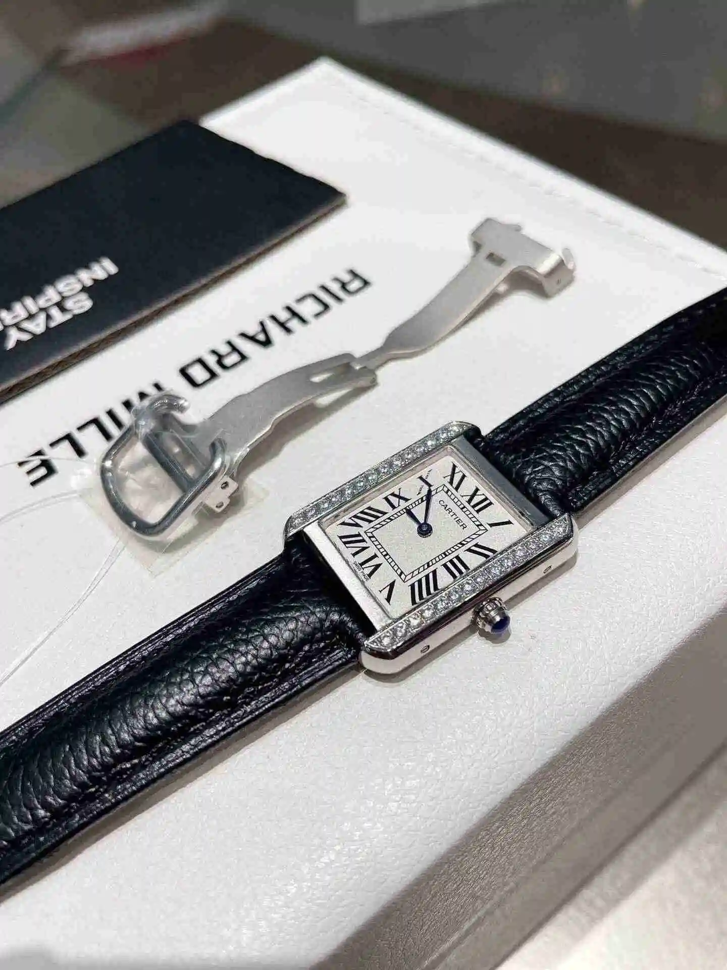General Watches Cartier Watch Couple Watch Paired with Original Fully Automatic Mechanical Movement Top grade 316 Precision Steel Case Case with Mineral Super Strong Mirror Diameter 27MMX34MM KK03150 view 5