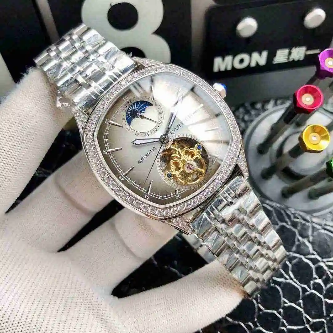 General Watches Cartier Watch Men's Watch Paired with Original Fully Automatic Mechanical Movement Top Grade 316 Precision Steel Case with Mineral Super Strong Mirror Diameter 42mm KK05250 1 view 6