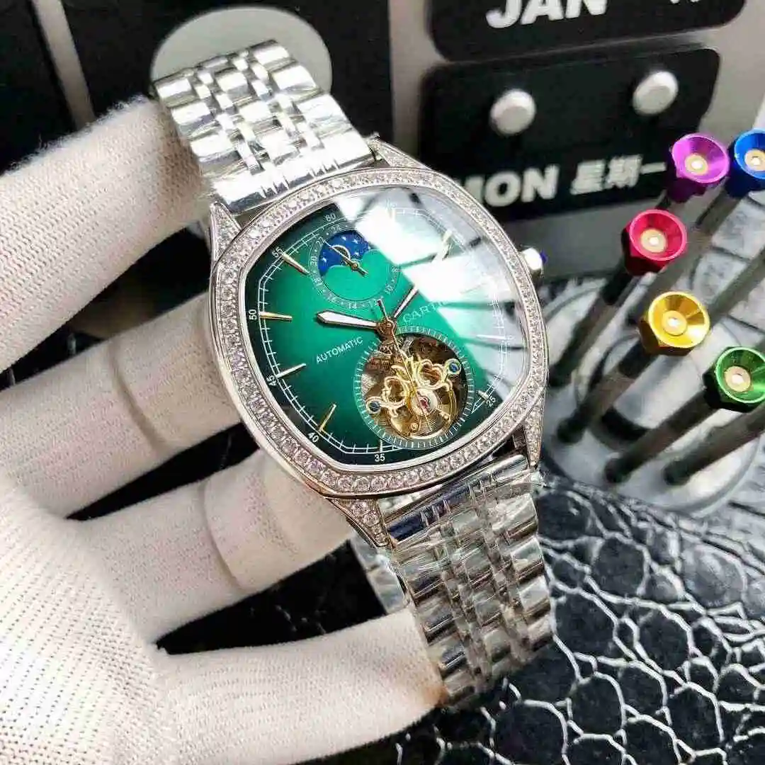 General Watches Cartier Watch Men's Watch Paired with Original Fully Automatic Mechanical Movement Top Grade 316 Precision Steel Case with Mineral Super Strong Mirror Diameter 42mm KK05250 1 view 9