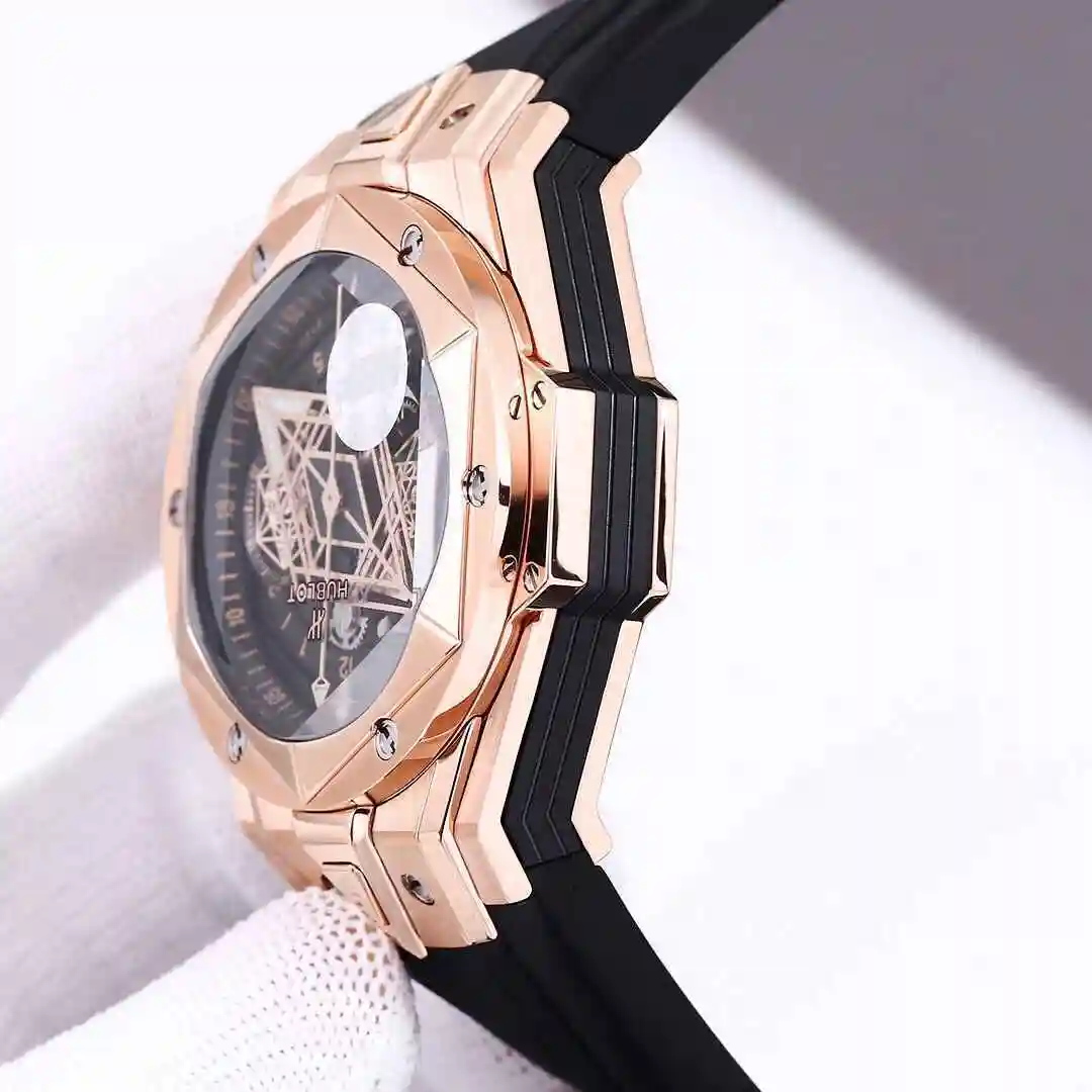 General Watches Hublot Yubo Watch Men's Watch Paired with Original Fully Automatic Mechanical Movement, Top Grade 316 Precision Steel Case with Mineral Super Strong Mirror Diameter 45mm kk013500 view 5