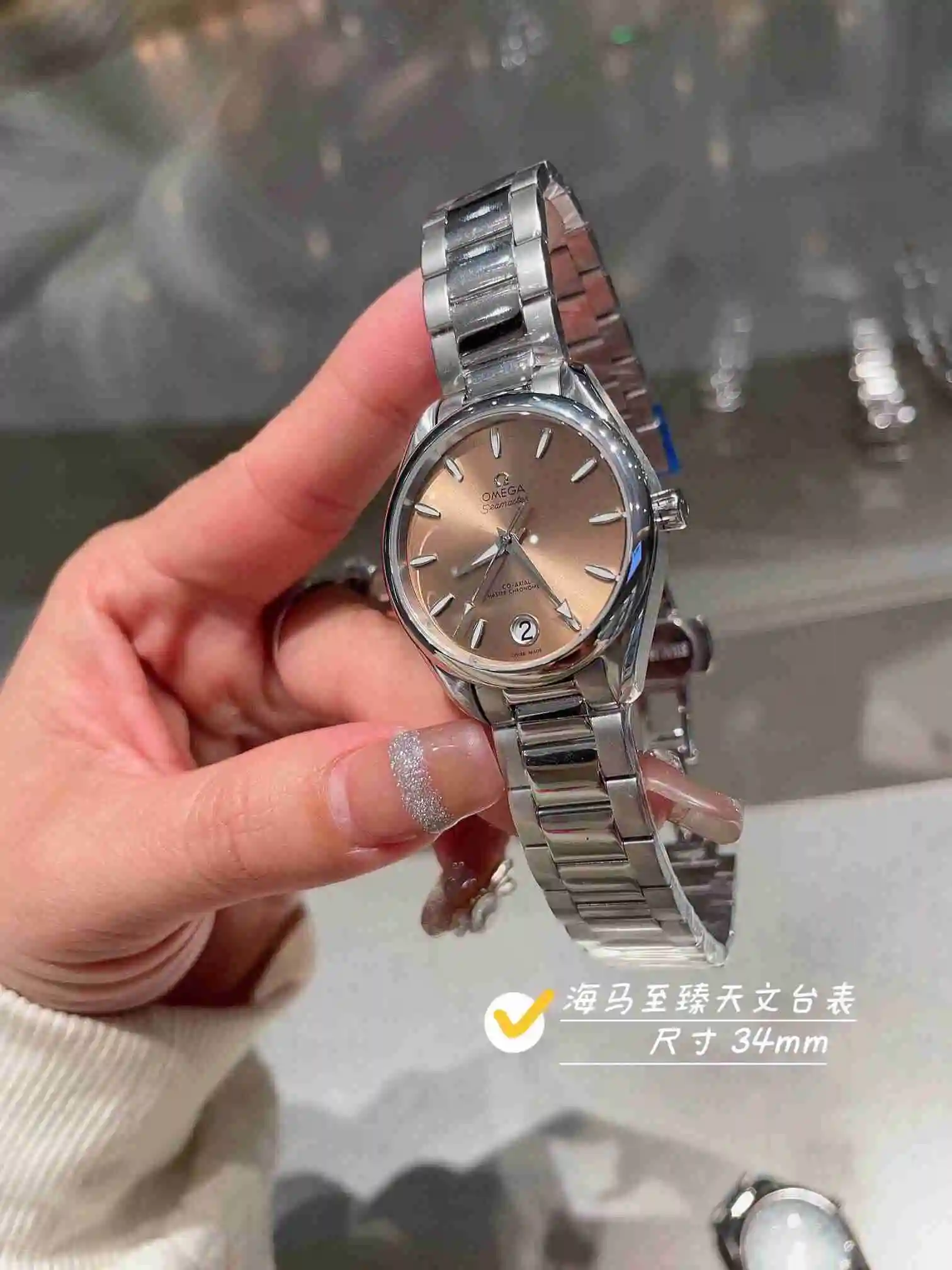 General Watches Omega Watch Women's Watch Paired with Original Fully Automatic Mechanical Movement Top Grade 316 Precision Steel Case with Mineral Super Strong Mirror Diameter 34cm KK03250 3 view 3
