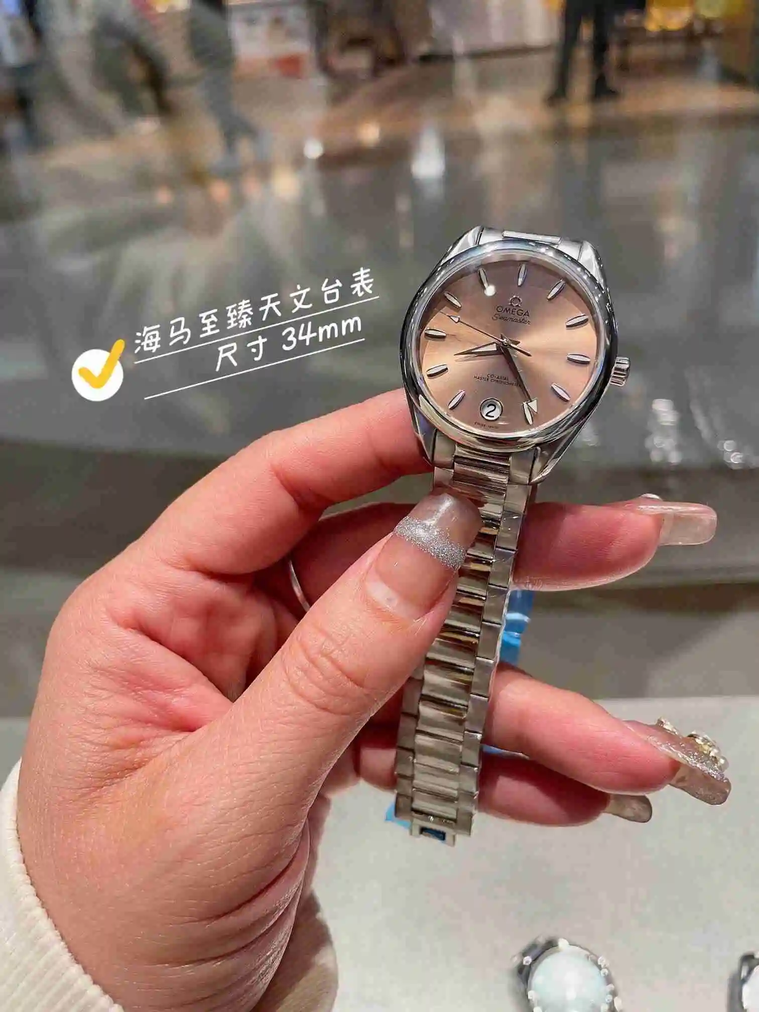 General Watches Omega Watch Women's Watch Paired with Original Fully Automatic Mechanical Movement Top Grade 316 Precision Steel Case with Mineral Super Strong Mirror Diameter 34cm KK03250 3 view 4