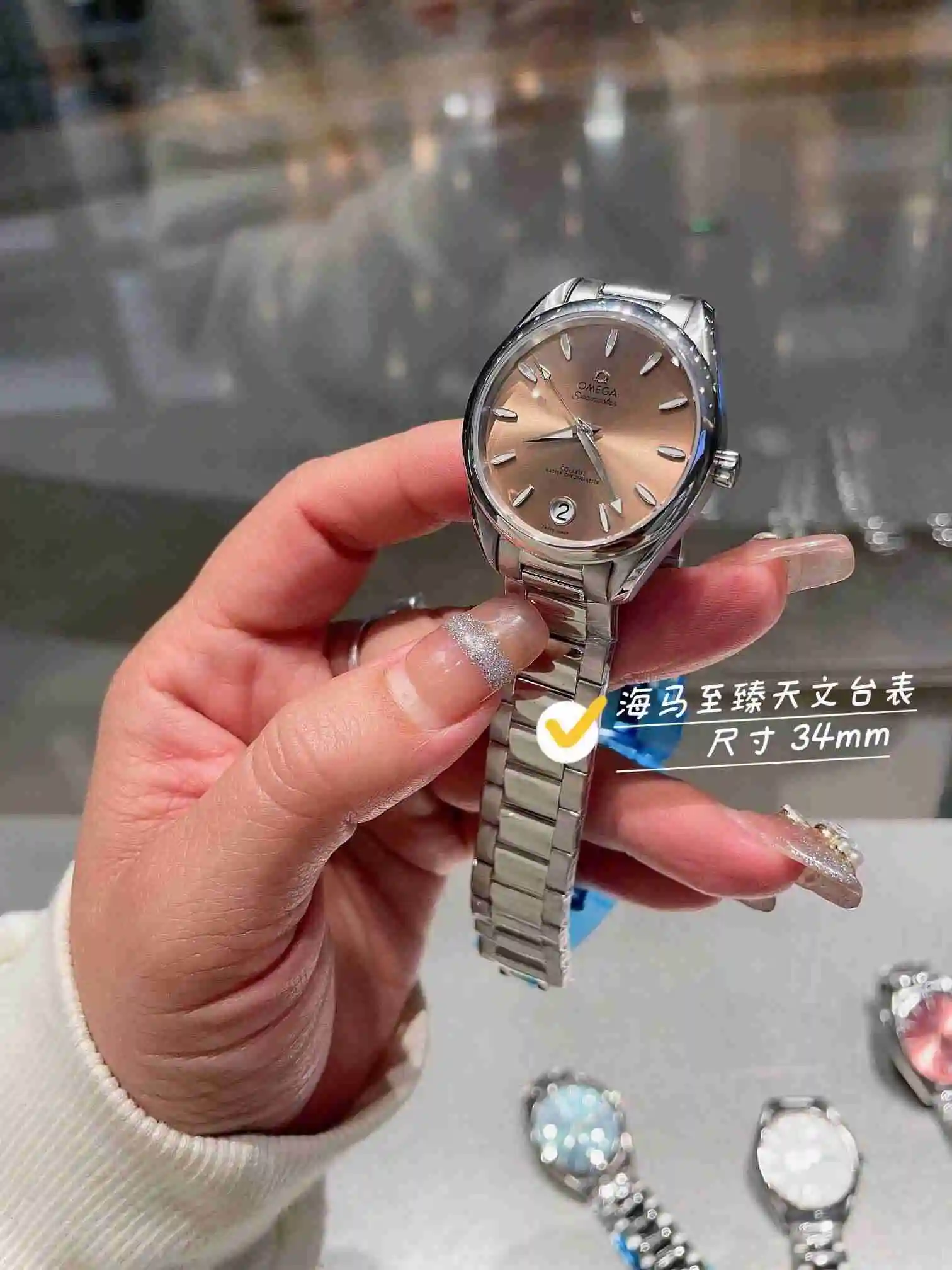 General Watches Omega Watch Women's Watch Paired with Original Fully Automatic Mechanical Movement Top Grade 316 Precision Steel Case with Mineral Super Strong Mirror Diameter 34cm KK03250 3 view 5