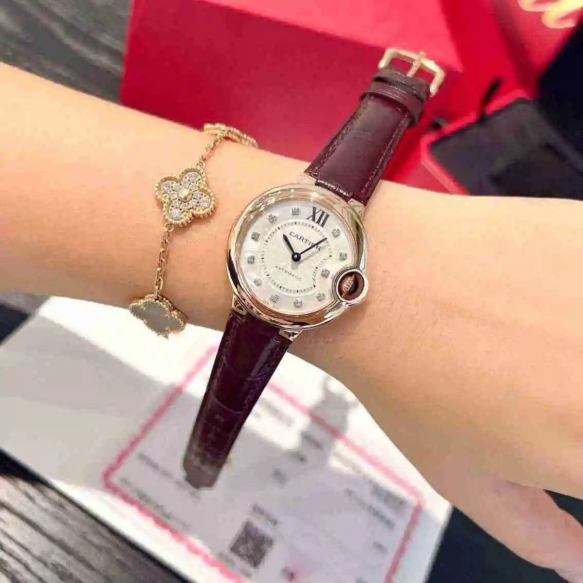 General Watches Cartier Watch Women's Watch Paired with Original Fully Automatic Mechanical Movement Top Grade 316 Precision Steel Case with Mineral Super Strong Mirror Diameter 33mm kk013500 view 3