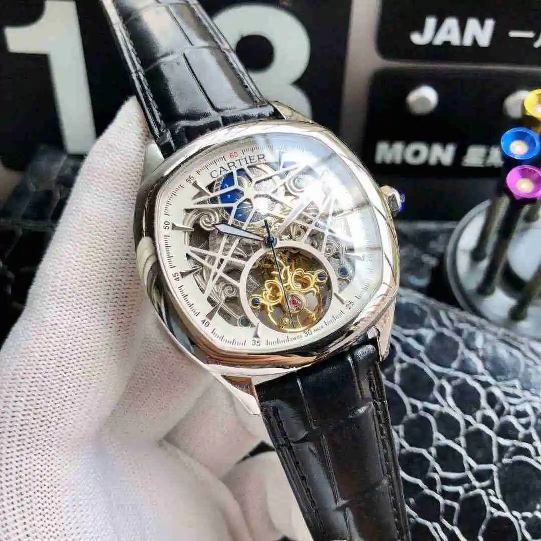 General Watches Cartier Watch Men's Watch Paired with Original Fully Automatic Mechanical Movement Top Grade 316 Precision Steel Case with Mineral Super Strong Mirror Diameter 42mm KK04950 view 5