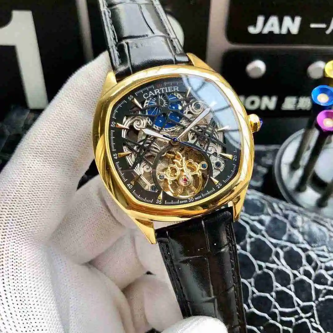 General Watches Cartier Watch Men's Watch Paired with Original Fully Automatic Mechanical Movement Top Grade 316 Precision Steel Case with Mineral Super Strong Mirror Diameter 42mm KK04950 view 6