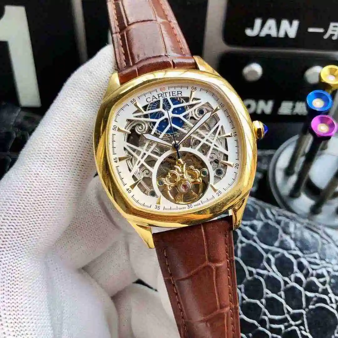 General Watches Cartier Watch Men's Watch Paired with Original Fully Automatic Mechanical Movement Top Grade 316 Precision Steel Case with Mineral Super Strong Mirror Diameter 42mm KK04950 view 7