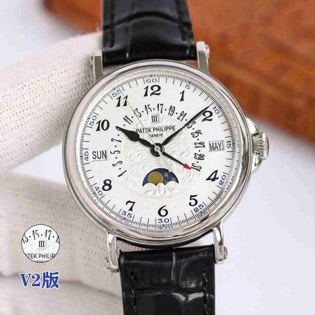 General Watches Patek Philippe Watch Men's Watch Paired with Original Fully Automatic Mechanical Movement Top Grade 316 Precision Steel Case Case with Mineral Super Strong Mirror Diameter 38mm kk014500 view 9