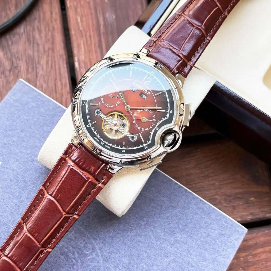 General Watches Watch, men's watch with original fully automatic mechanical movement, top-grade 316 stainless steel case and strap, mineral super mirror, diameter 44mm KK04750 view 5