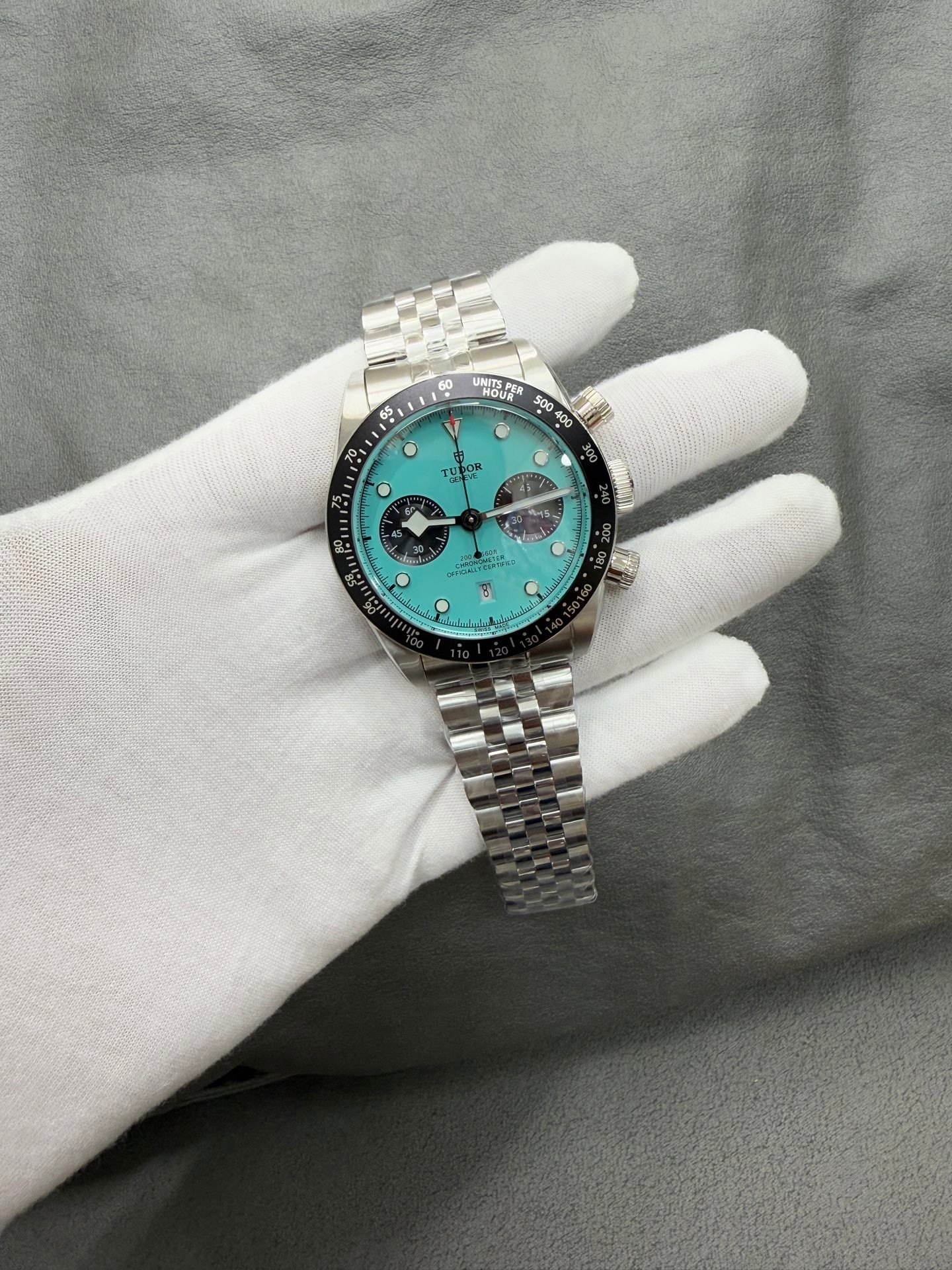 Tudor Blue Dial Chronograph Watch view 1