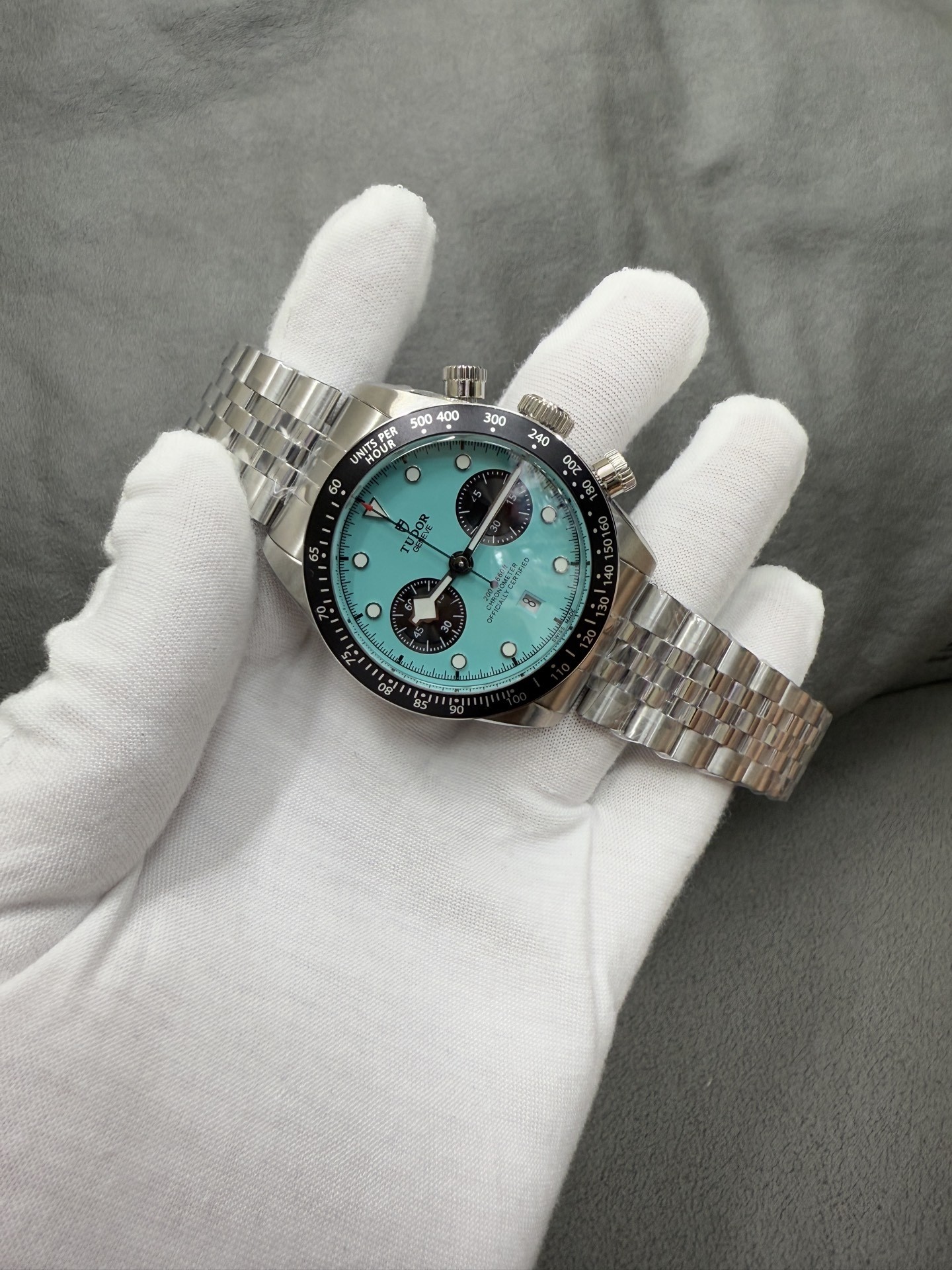 Tudor Blue Dial Chronograph Watch view 9