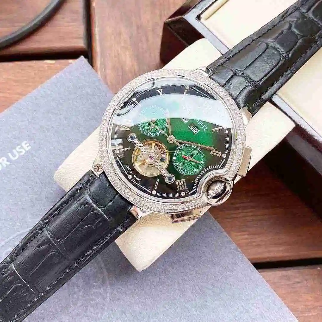 General Watches Cartier Watch Men's Watch Paired with Original Fully Automatic Mechanical Movement Top Grade 316 Precision Steel Case with Mineral Super Strong Mirror Diameter 44mm KK06250 view 4