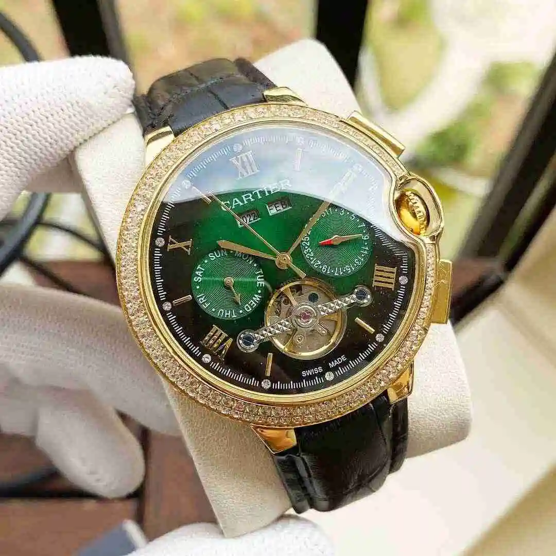 General Watches Cartier Watch Men's Watch Paired with Original Fully Automatic Mechanical Movement Top Grade 316 Precision Steel Case with Mineral Super Strong Mirror Diameter 44mm KK06250 view 5