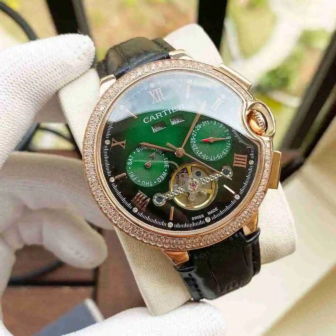 General Watches Cartier Watch Men's Watch Paired with Original Fully Automatic Mechanical Movement Top Grade 316 Precision Steel Case with Mineral Super Strong Mirror Diameter 44mm KK06250 view 6