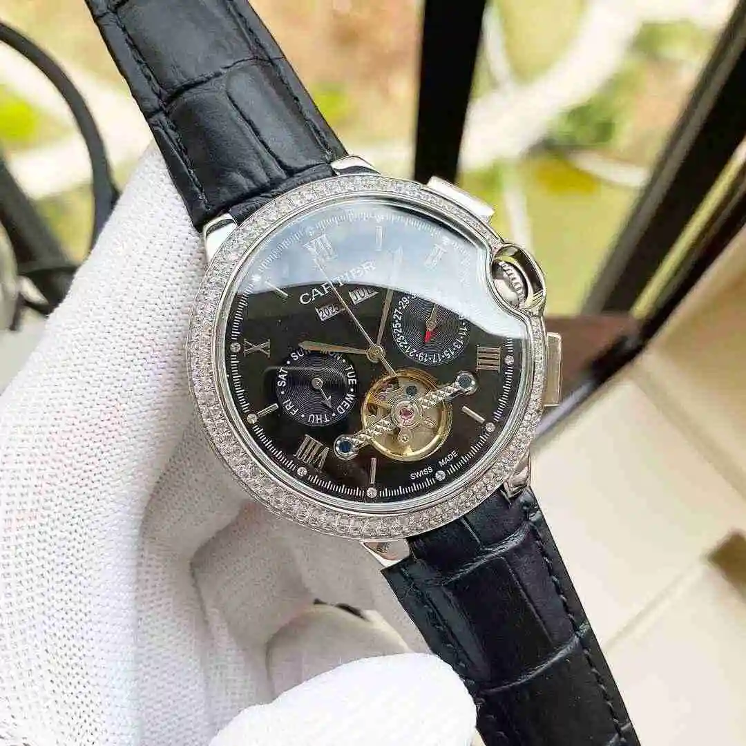 General Watches Cartier Watch Men's Watch Paired with Original Fully Automatic Mechanical Movement Top Grade 316 Precision Steel Case with Mineral Super Strong Mirror Diameter 44mm KK06250 view 7