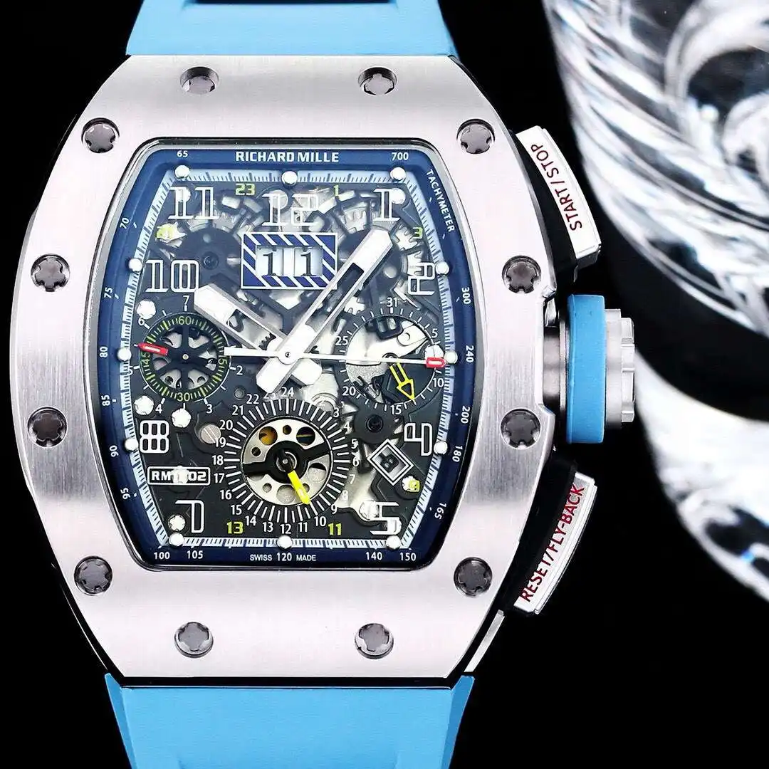 General Watches Richard Mille Richard @ Mill watch men's watch with original fully automatic mechanical movement top 316 stainless steel case strap mineral super mirror KK09800 1 view 7