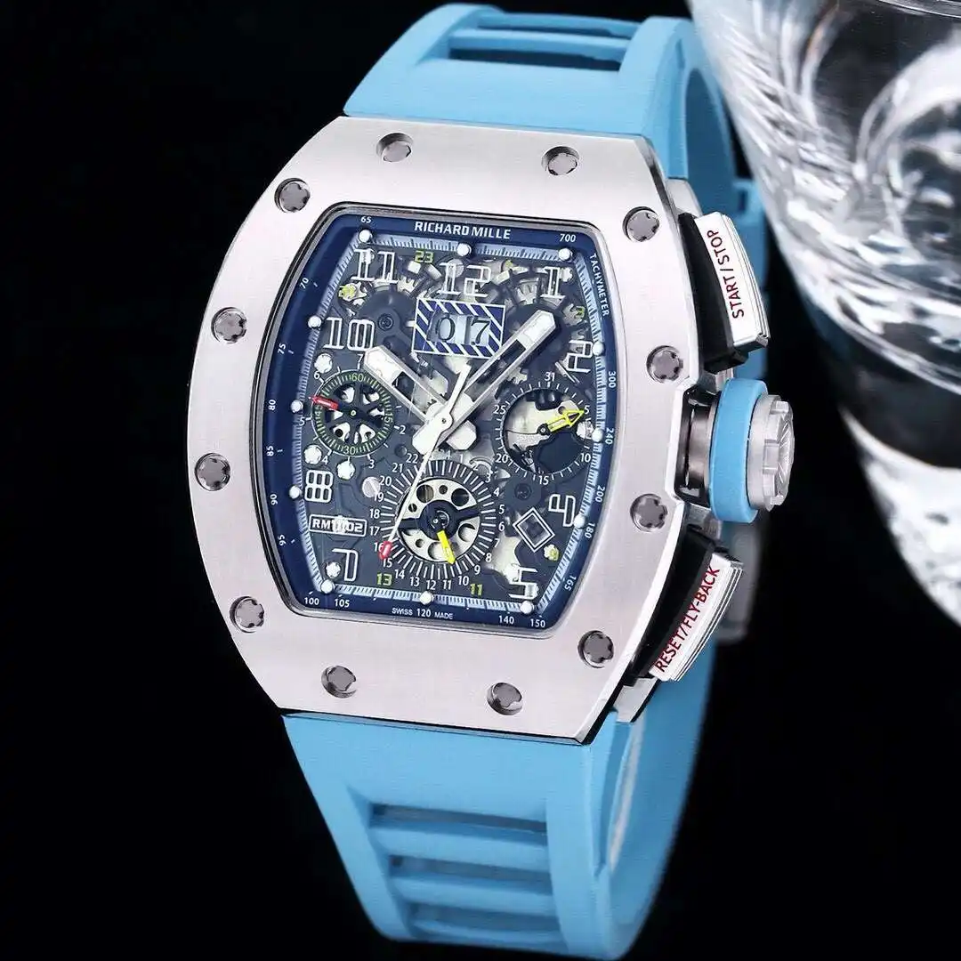 General Watches Richard Mille Richard @ Mill watch men's watch with original fully automatic mechanical movement top 316 stainless steel case strap mineral super mirror KK09800 1 view 9