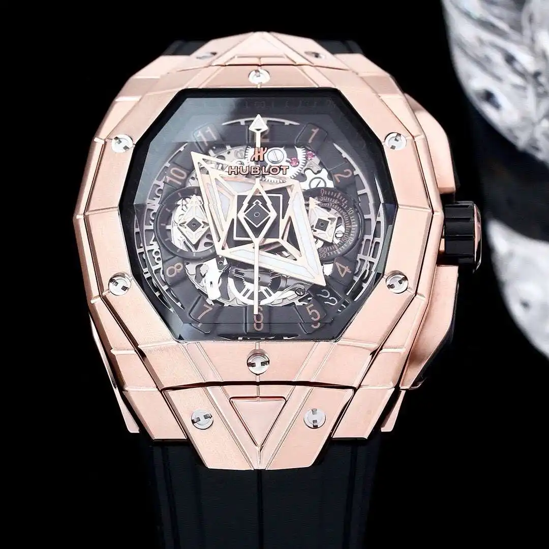 General Watches Hublot watch men's watch with original fully automatic mechanical movement top 316 stainless steel case strap mineral super mirror KK06800 1 view 5