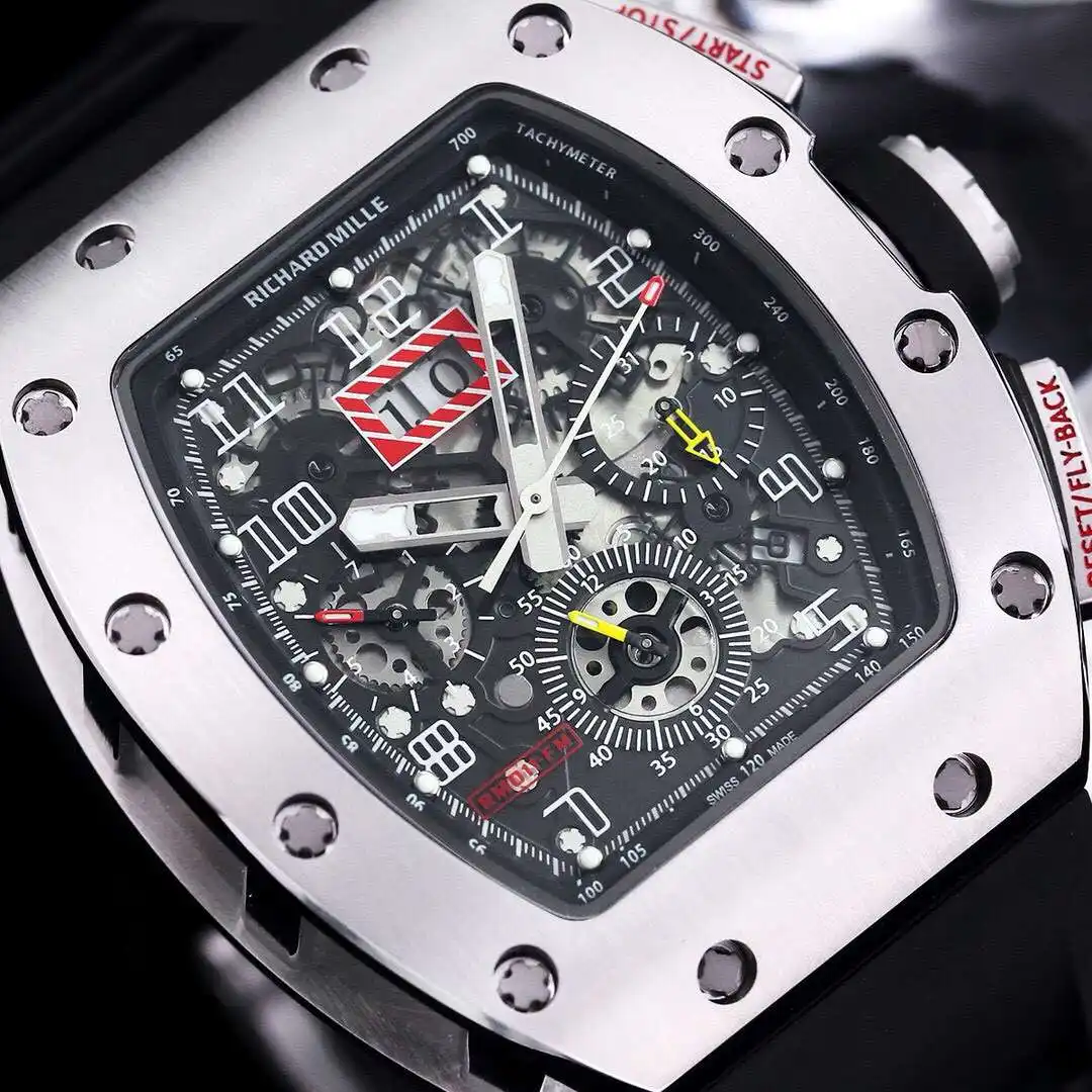 General Watches Richard Mille Richard@Mill watch men's watch with original fully automatic mechanical movement top 316 stainless steel case strap mineral super mirror KK09800 view 7