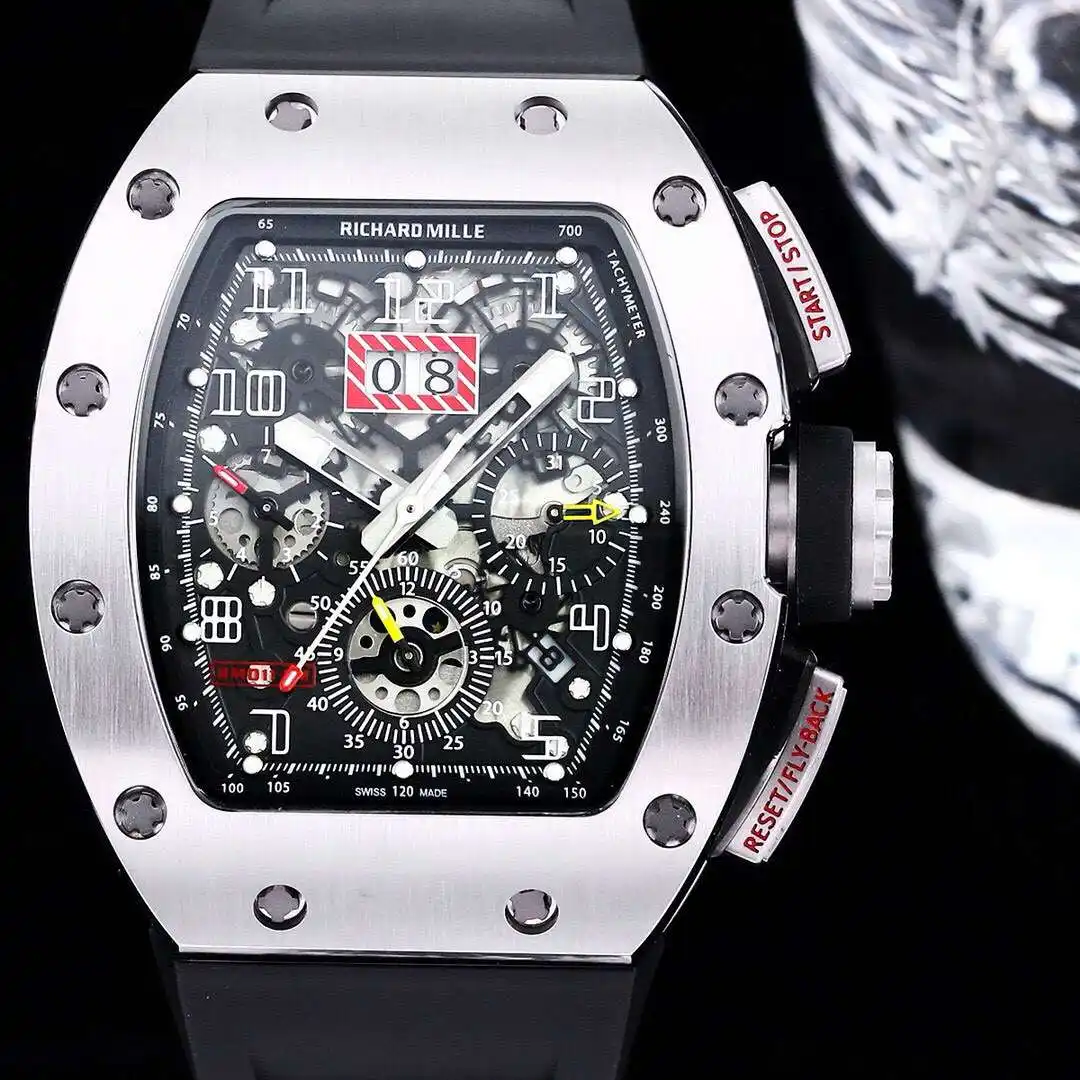 General Watches Richard Mille Richard@Mill watch men's watch with original fully automatic mechanical movement top 316 stainless steel case strap mineral super mirror KK09800 view 8