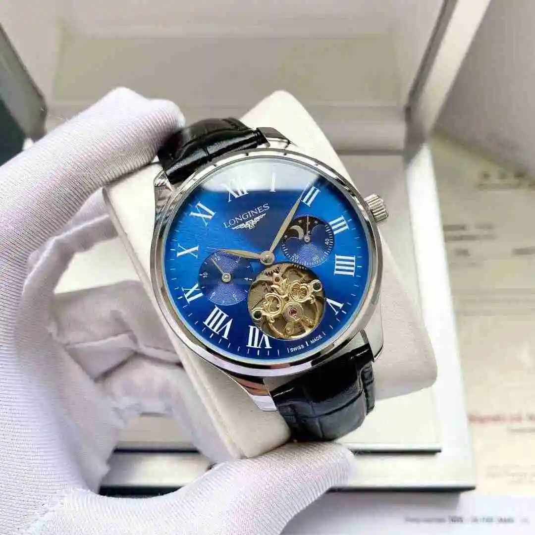 General Watches Longines Watch Men's Watch Paired with Original Fully Automatic Mechanical Movement Top grade 316 Precision Steel Case with Mineral Super Strong Mirror Diameter 42mm KK05400 view 6