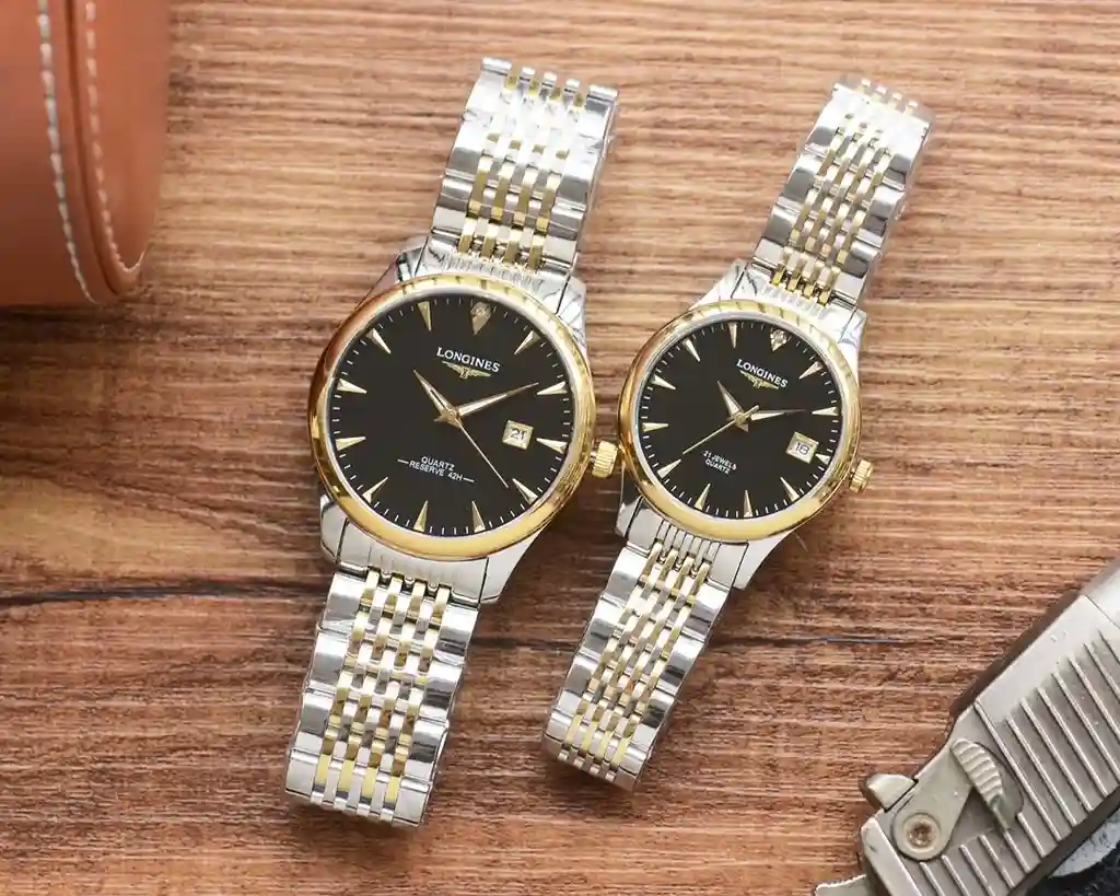 General Watches Original order customized new Longines watch couple watch with original fully automatic mechanical movement top 316 stainless steel case strap mineral super mirror diameter 35mm DMA8802800 view 2