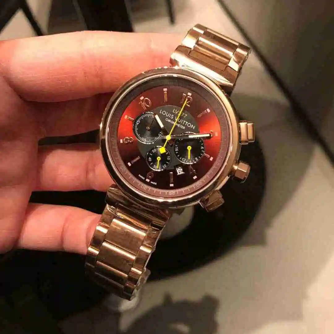 General Watches LV watch for men with original fully automatic mechanical movement, top grade 316 precision steel case with mineral super strong mirror diameter 42mm KK03450 view 7