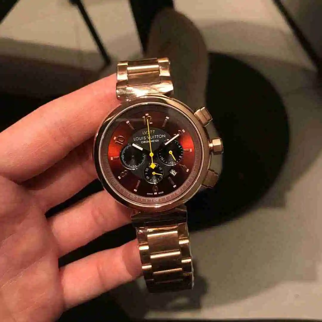 General Watches LV watch for men with original fully automatic mechanical movement, top grade 316 precision steel case with mineral super strong mirror diameter 42mm KK03450 view 8