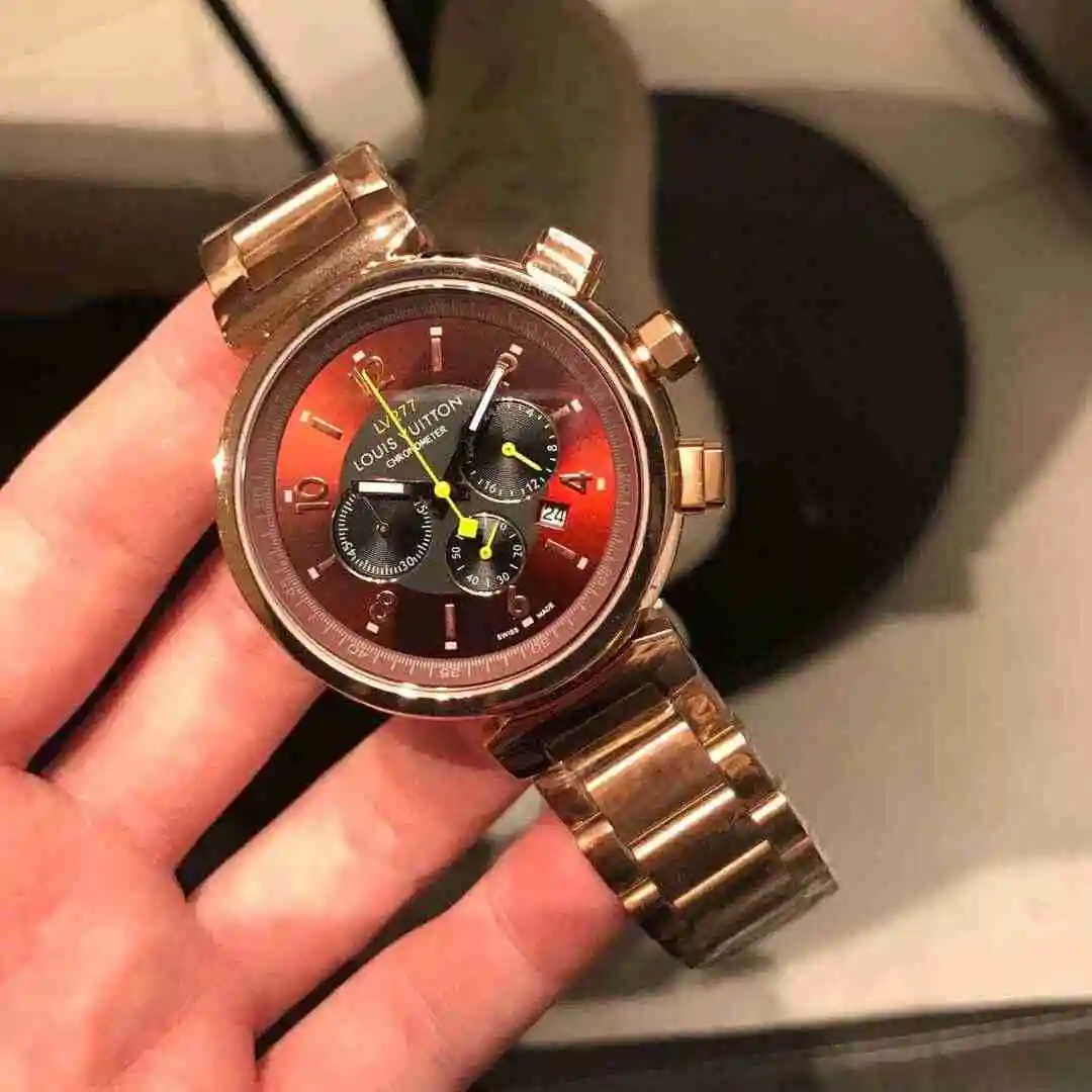 General Watches LV watch for men with original fully automatic mechanical movement, top grade 316 precision steel case with mineral super strong mirror diameter 42mm KK03450 view 9