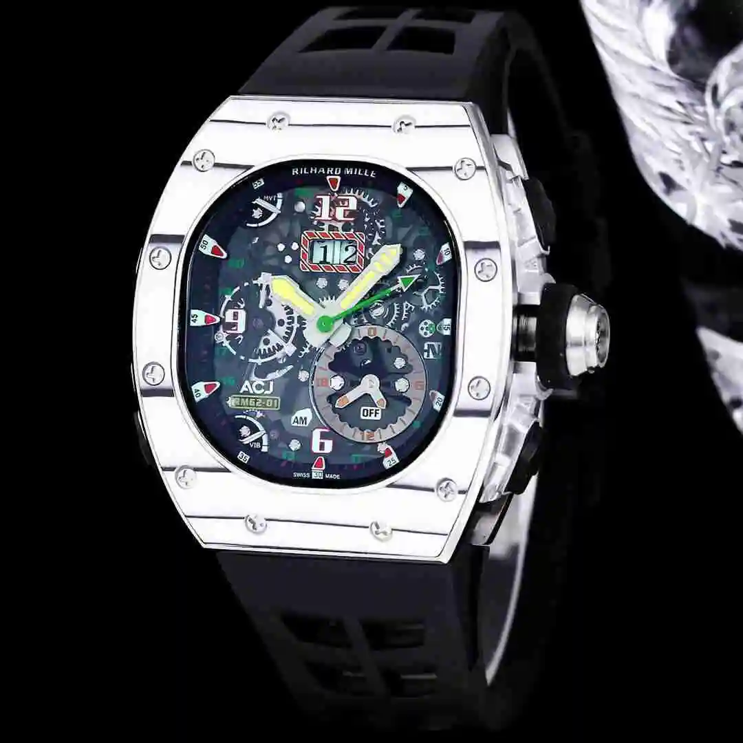 General Watches Richard Mille Richard Miller Watch Men's Watch Paired with Original Fully Automatic Mechanical Movement Top Grade 316 Precision Steel Case with Mineral Super Strong Mirror Surface KK view 8
