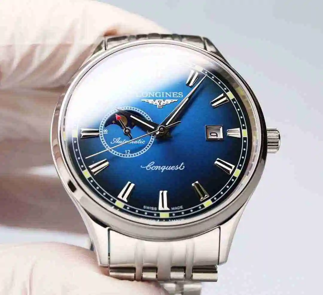 General Watches Longines Watch Men's Watch Paired with Original Fully Automatic Mechanical Movement Top grade 316 Precision Steel Case with Mineral Super Strong Mirror Diameter 40mm KK06500 view 5