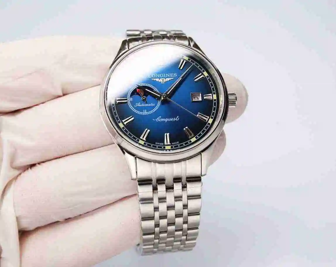 General Watches Longines Watch Men's Watch Paired with Original Fully Automatic Mechanical Movement Top grade 316 Precision Steel Case with Mineral Super Strong Mirror Diameter 40mm KK06500 view 6