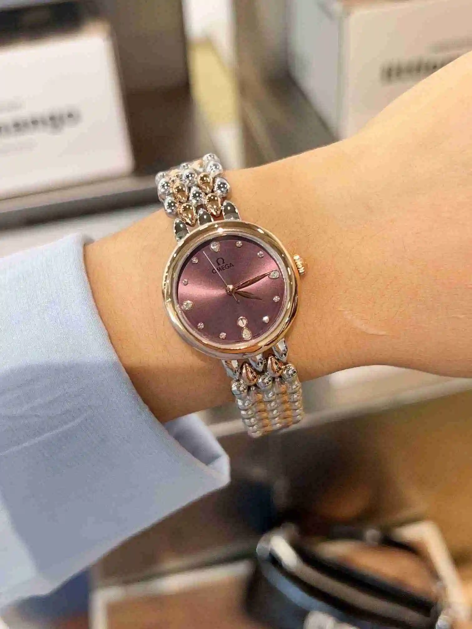 General Watches OMEGA Omega Watch Women's Watch Paired with Original Fully Automatic Mechanical Movement Top Grade 316 Precision Steel Case with Mineral Super Strong Mirror Diameter 28mm KK02750 view 2