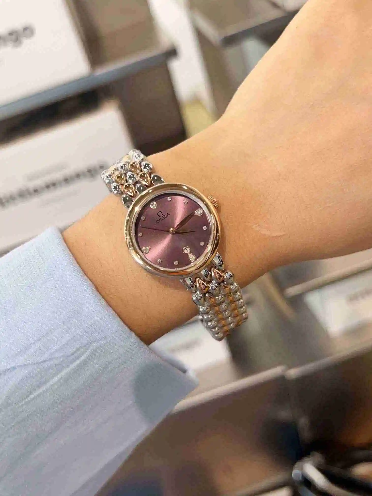 General Watches OMEGA Omega Watch Women's Watch Paired with Original Fully Automatic Mechanical Movement Top Grade 316 Precision Steel Case with Mineral Super Strong Mirror Diameter 28mm KK02750 view 3