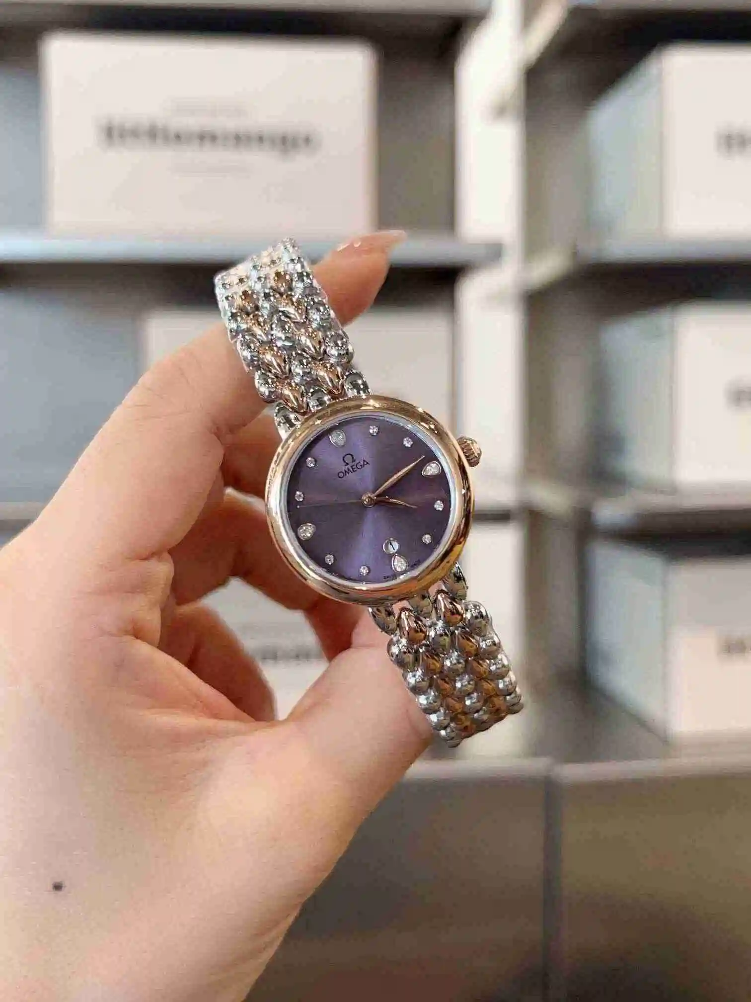 General Watches OMEGA Omega Watch Women's Watch Paired with Original Fully Automatic Mechanical Movement Top Grade 316 Precision Steel Case with Mineral Super Strong Mirror Diameter 28mm KK02750 view 5