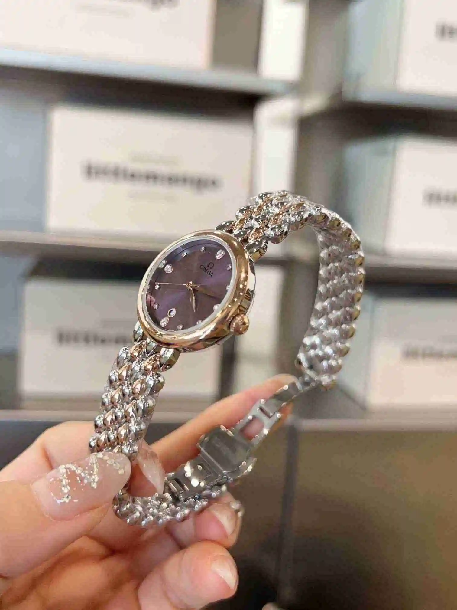 General Watches OMEGA Omega Watch Women's Watch Paired with Original Fully Automatic Mechanical Movement Top Grade 316 Precision Steel Case with Mineral Super Strong Mirror Diameter 28mm KK02750 view 6