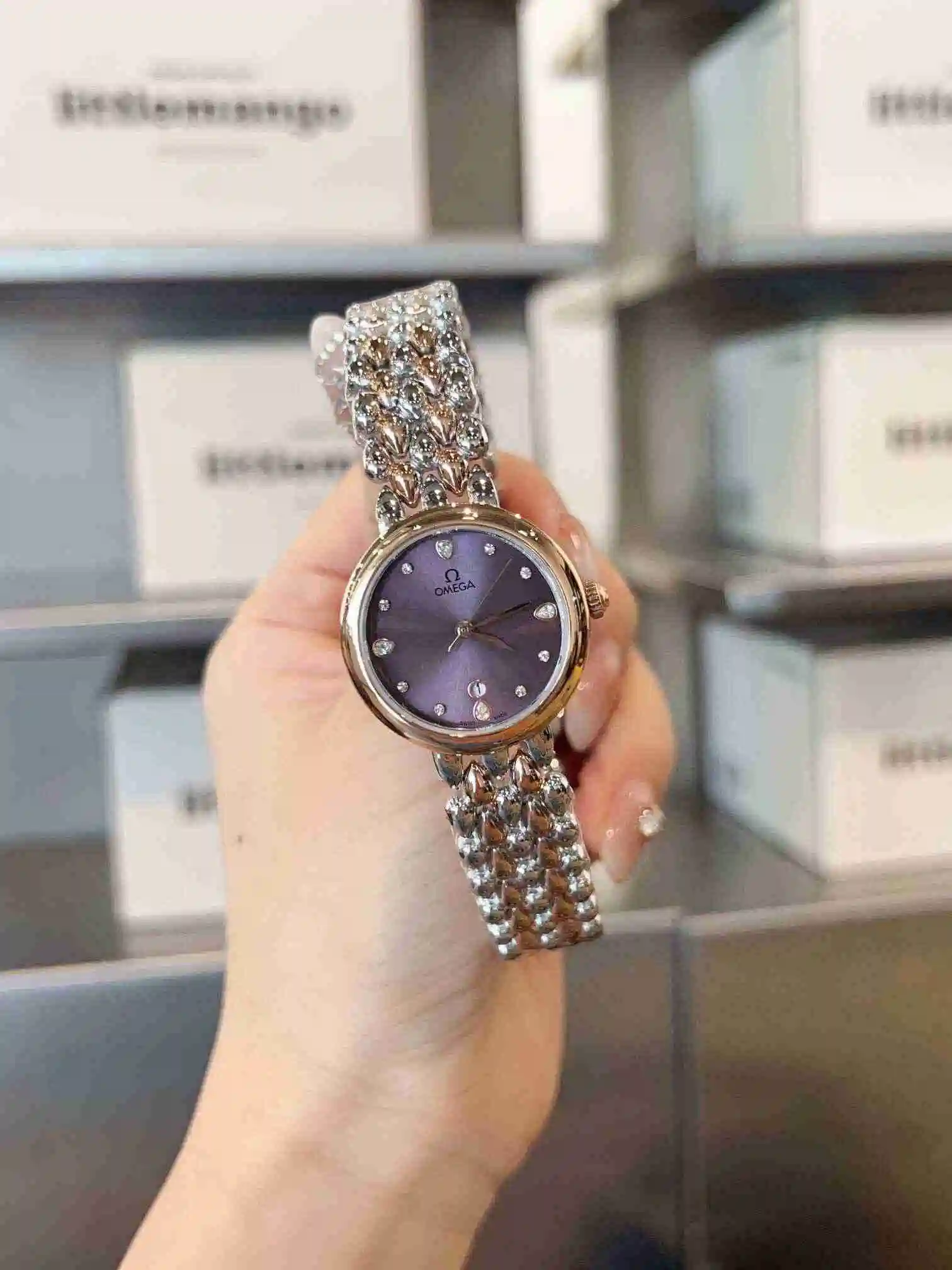 General Watches OMEGA Omega Watch Women's Watch Paired with Original Fully Automatic Mechanical Movement Top Grade 316 Precision Steel Case with Mineral Super Strong Mirror Diameter 28mm KK02750 view 8